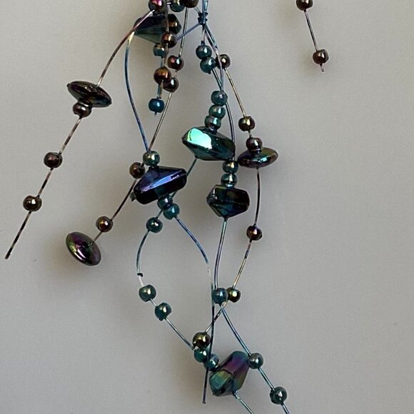 SULLIVANS IRIDESCENT BEADED GARLAND TURQIOUS AND PURPLE ORNAMENTS - Picture 4 of 16